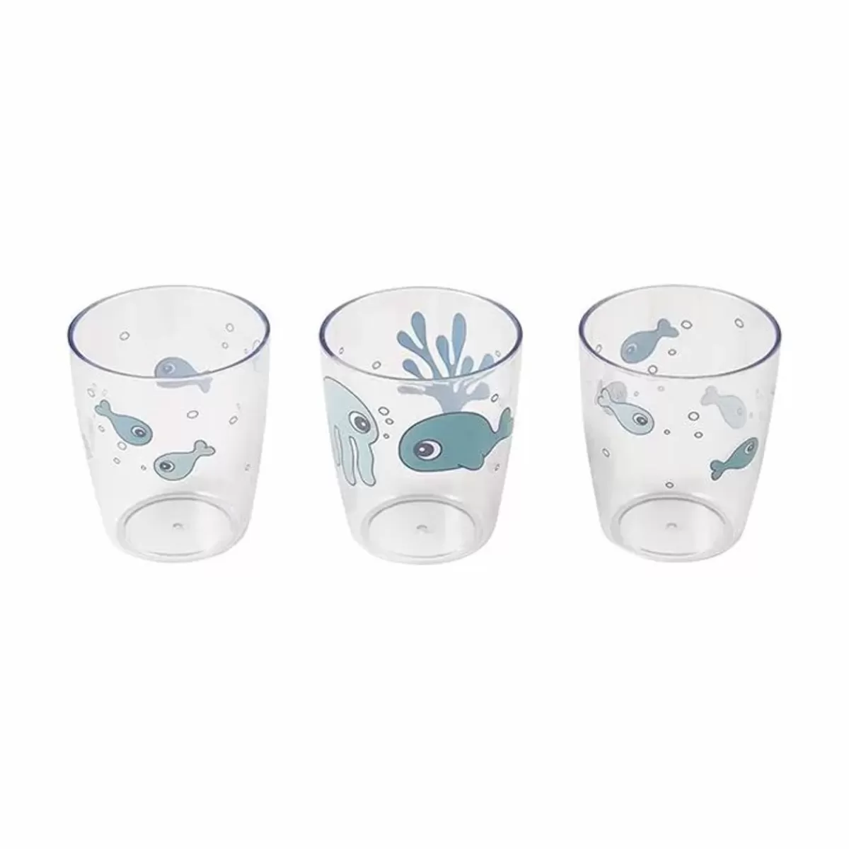 Drinkbekers-Done by Deer Yummy Mini Glazen Sea Friends Blue (3St)